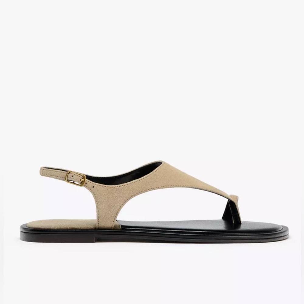 Zara Black and Cream Women's Sandals